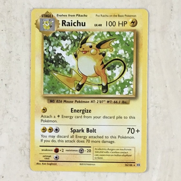 Pikachu XY 2016 & Raichu XY Pokemon Cards Evolutions 35/108 36/108 Lot Of 2 Card - Picture 5 of 8